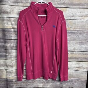 Tommy‎ Bahama Men's Medium Quarter Zip Pullover Sweater Relax Tropical Vacation